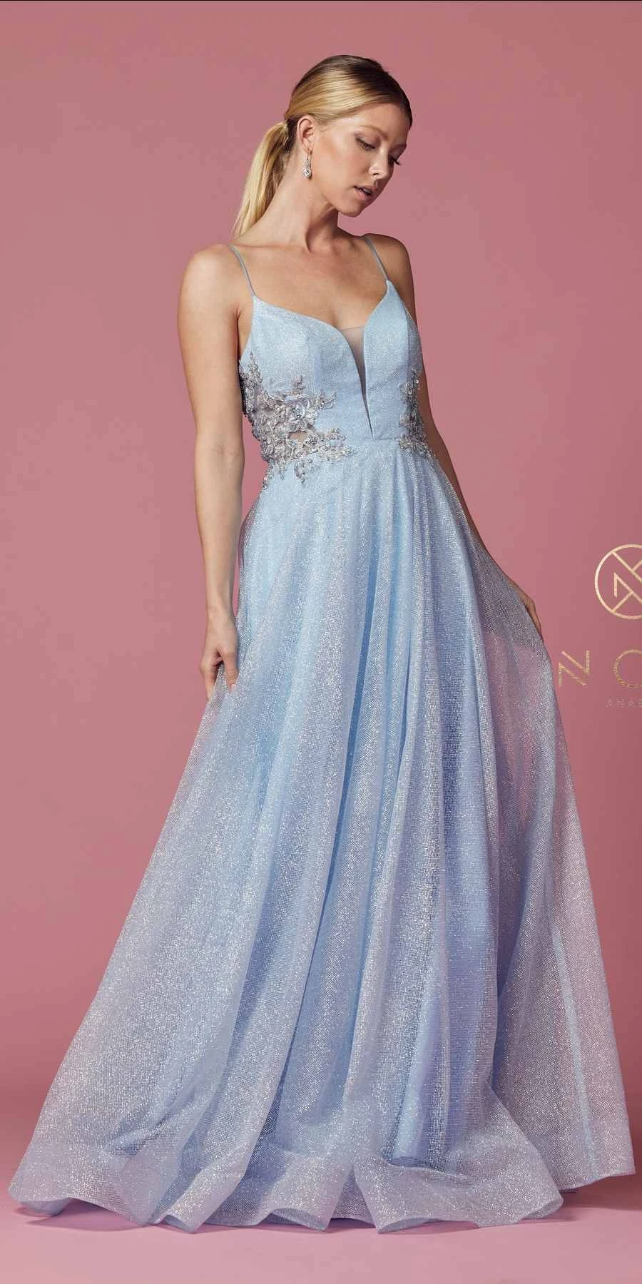 Nox Anabel T1033 Glitter Mesh Skirt A-Line Ball Gown(Glitter Mesh Skirt A Line Ball Gown By Nox Anabel T1033) 6 Nox Anabel T1033 Glitter Mesh Skirt A-Line Ball Gown(Glitter Mesh Skirt A Line Ball Gown By Nox Anabel T1033) - Image 6