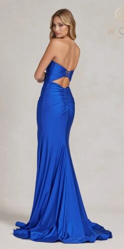 Nox Anabel T1139 Floor Length Fitted Satin Strapless Sweetheart Dress(Nox Anabel T1139 Floor Length Fitted Satin Strapless Sweetheart Dress) -Discount Dress Shops T1139 ROYALBLUE 3
