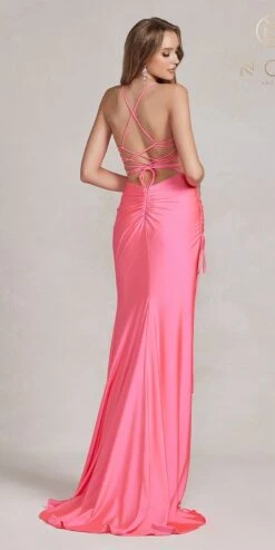 Nox Anabel T1140 Long Sheath Dress With High Leg Slit And Strappy Back(Nox Anabel T1140 Long Sheath Dress With High Leg Slit And Strappy Back) 15 Nox Anabel T1140 Long Sheath Dress With High Leg Slit And Strappy Back(Nox Anabel T1140 Long Sheath Dress With High Leg Slit And Strappy Back) -Discount Dress Shops T1140 CANDYPINK 3