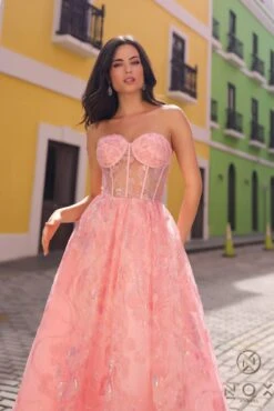 Nox Anabel T1332 Bell Of The Ball Strapless A-Line Sequin Floral Dress(Nox Anabel T1332 Bell Of The Ball Strapless A Line Sequin Floral Dress) 12 Nox Anabel T1332 Bell Of The Ball Strapless A-Line Sequin Floral Dress(Nox Anabel T1332 Bell Of The Ball Strapless A Line Sequin Floral Dress) -Discount Dress Shops T1332BLUSH 5