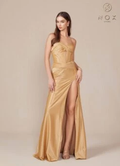 Nox Anabel T1489 Dress Long Strapless Fitted Evening Gown(Nox Anabel T1489 Dress Long Strapless Fitted Evening Gown) 29 Nox Anabel T1489 Dress Long Strapless Fitted Evening Gown(Nox Anabel T1489 Dress Long Strapless Fitted Evening Gown) -Discount Dress Shops T1489 nox anabelgold side