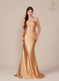 Nox Anabel T1500 Dress Satin Strapless Floor Length Keyhole Bodice(Nox Anabel T1500 Dress Satin Strapless Floor Length Keyhole Bodice) 37 Nox Anabel T1500 Dress Satin Strapless Floor Length Keyhole Bodice(Nox Anabel T1500 Dress Satin Strapless Floor Length Keyhole Bodice) -Discount Dress Shops T1500 nox anabel gold