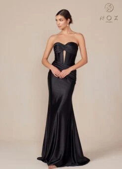 Nox Anabel T1500 Dress Satin Strapless Floor Length Keyhole Bodice(Nox Anabel T1500 Dress Satin Strapless Floor Length Keyhole Bodice) 34 Nox Anabel T1500 Dress Satin Strapless Floor Length Keyhole Bodice(Nox Anabel T1500 Dress Satin Strapless Floor Length Keyhole Bodice) -Discount Dress Shops T1500 nox anabel black