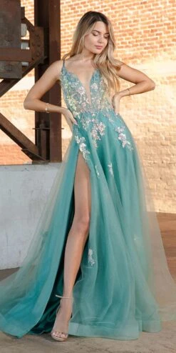 Amelia Couture TM1003 Long A-Line Ethereal Mesh Skirt Side Slit Dress(Amelia Couture Tm1003 Long A Line Ethereal Mesh Skirt Side Slit Dress) 19 Amelia Couture TM1003 Long A-Line Ethereal Mesh Skirt Side Slit Dress(Amelia Couture Tm1003 Long A Line Ethereal Mesh Skirt Side Slit Dress) -Discount Dress Shops TM1003 SAGE