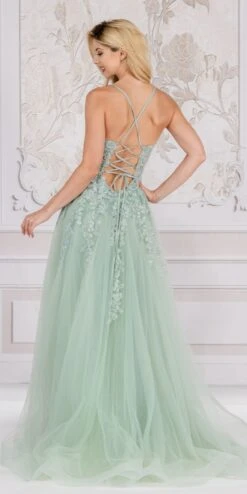 Amelia Couture TM1006 Long A-Line Embroidered Bodice Leg Slit Dress(Amelia Couture Tm1006 Long A Line Embroidered Bodice Leg Slit Dress) 9 Amelia Couture TM1006 Long A-Line Embroidered Bodice Leg Slit Dress(Amelia Couture Tm1006 Long A Line Embroidered Bodice Leg Slit Dress) -Discount Dress Shops TM1006 SAGE BACK