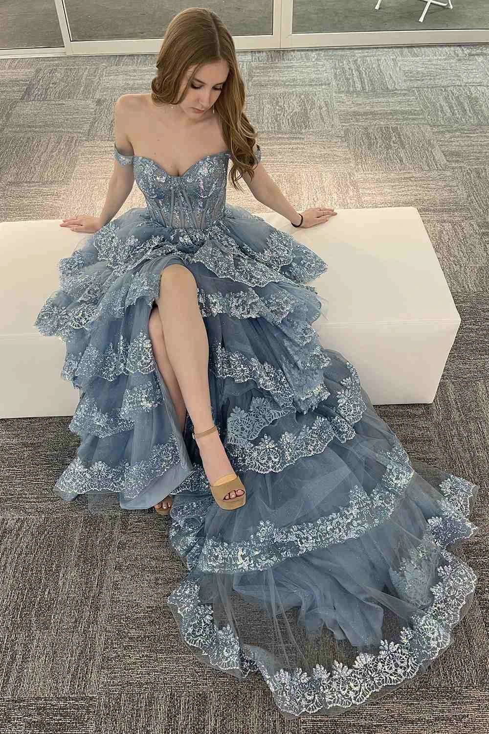 Amelia Couture TM1012 Long A-Line Layered Skirt Off Shoulder Corset Dress(Amelia Couture Tm1012 Long A Line Layered Skirt Off Shoulder Corset Dress) 10 Amelia Couture TM1012 Long A-Line Layered Skirt Off Shoulder Corset Dress(Amelia Couture Tm1012 Long A Line Layered Skirt Off Shoulder Corset Dress) - Image 10