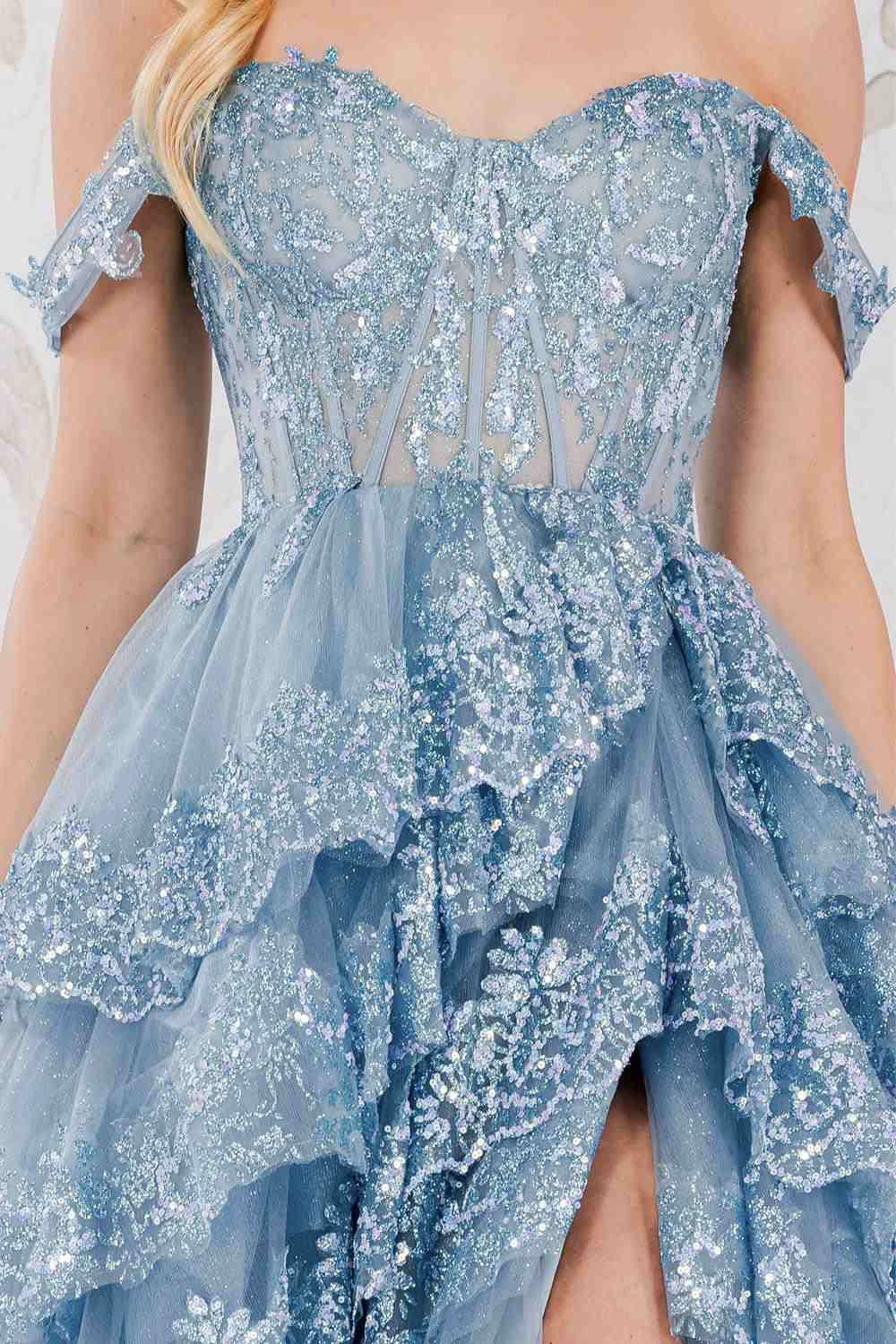 Amelia Couture TM1012 Long A-Line Layered Skirt Off Shoulder Corset Dress(Amelia Couture Tm1012 Long A Line Layered Skirt Off Shoulder Corset Dress) 7 Amelia Couture TM1012 Long A-Line Layered Skirt Off Shoulder Corset Dress(Amelia Couture Tm1012 Long A Line Layered Skirt Off Shoulder Corset Dress) - Image 7