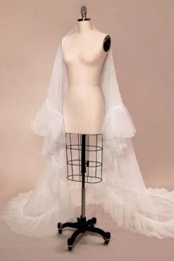 Couture Ruffle Edge 2-Tier Veil(Ladivine V011 Wedding Veil Couture Ruffle Edge 2 Tier Veil) -Discount Dress Shops V011 OFF WHITE 8