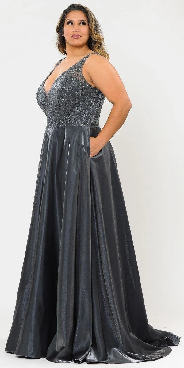 Lindas W1032 Floor Length Embroidered Bodice Top Satin Skirt Pocket Dress(Lindas W1032 Floor Length Embroidered Bodice Top Satin Skirt Pocket Dress) 11 Lindas W1032 Floor Length Embroidered Bodice Top Satin Skirt Pocket Dress(Lindas W1032 Floor Length Embroidered Bodice Top Satin Skirt Pocket Dress) - Image 11