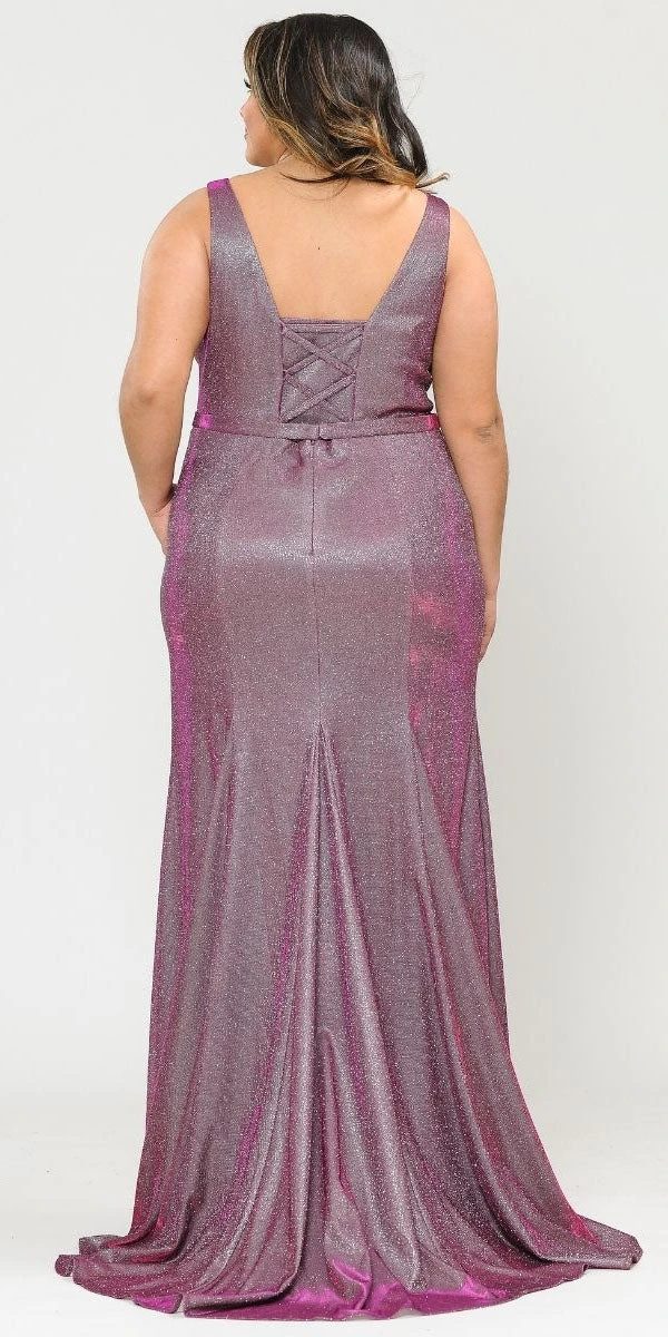 Lindas W1086 Deep Illusion V-Neck Fitted Glitter Dress(Lindas W1086 Deep Illusion V Neck Fitted Glitter Dress) 4 Lindas W1086 Deep Illusion V-Neck Fitted Glitter Dress(Lindas W1086 Deep Illusion V Neck Fitted Glitter Dress) - Image 4