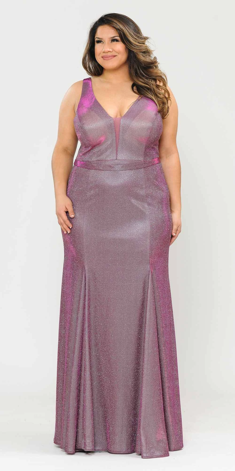 Lindas W1086 Deep Illusion V-Neck Fitted Glitter Dress(Lindas W1086 Deep Illusion V Neck Fitted Glitter Dress) 3 Lindas W1086 Deep Illusion V-Neck Fitted Glitter Dress(Lindas W1086 Deep Illusion V Neck Fitted Glitter Dress) - Image 3