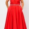 Lindas W1108 V-Neck Sleeveless Formal Dress Rhinestone Waist With Pockets(Lindas W1108 V Neck Sleeveless Formal Dress Rhinestone Waist With Pockets)