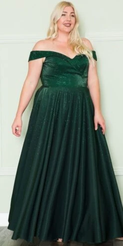 Lindas W1112 Off The Shoulder Two Tone Shimmer Dress With Rhinestones Bodice And Pockets(Lindas W1112 Off The Shoulder Two Tone Shimmer Dress With Rhinestones Bodice And Pockets)