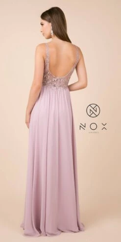 Nox Anabel Y299 A-Line Long Dress With Slit Beaded Bodice(A Line Long Formal Dress With Slit Beaded Bodice Burgundy) 30 Nox Anabel Y299 A-Line Long Dress With Slit Beaded Bodice(A Line Long Formal Dress With Slit Beaded Bodice Burgundy) -Discount Dress Shops Y299 nox anabel mauve back d42ce50c 35bb 4266 b990 23c9a3fc9f21