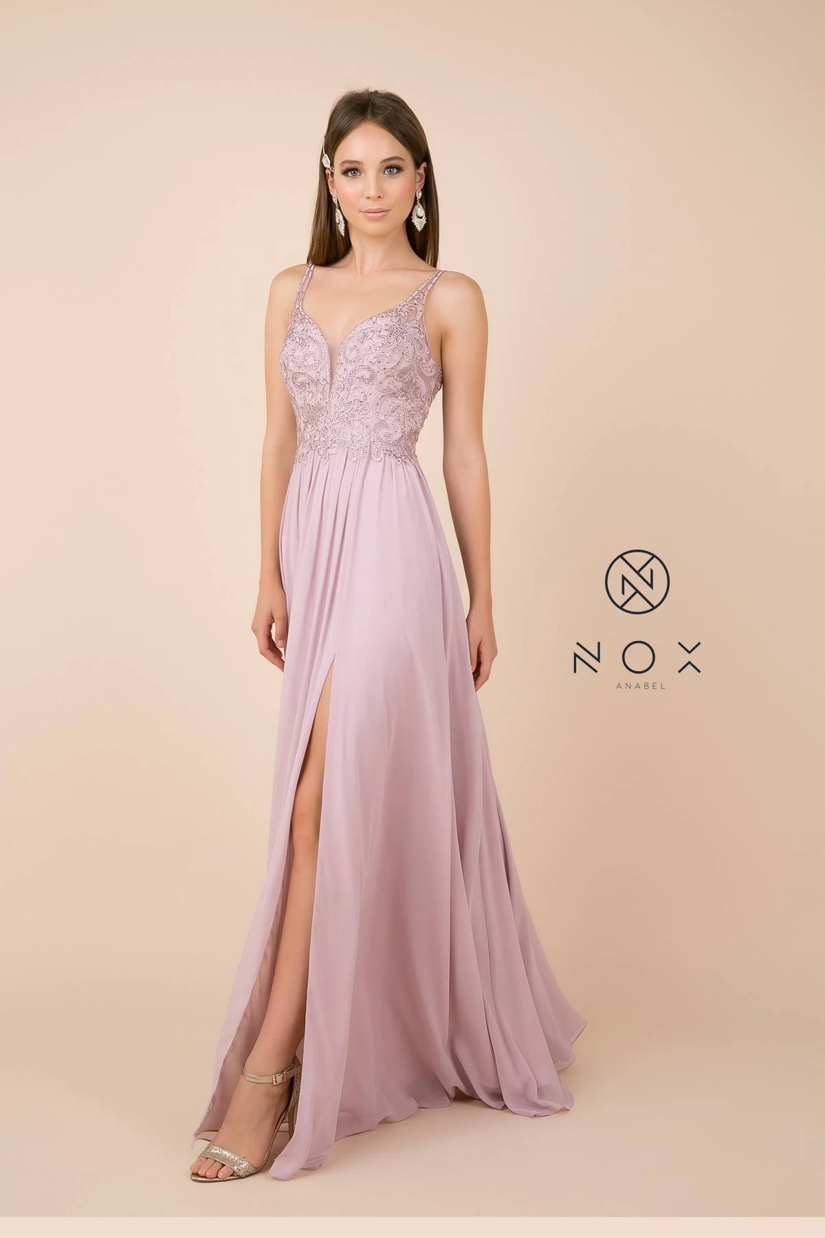 Nox Anabel Y299 A-Line Long Dress With Slit Beaded Bodice(A Line Long Formal Dress With Slit Beaded Bodice Burgundy) 12 Nox Anabel Y299 A-Line Long Dress With Slit Beaded Bodice(A Line Long Formal Dress With Slit Beaded Bodice Burgundy) - Image 12
