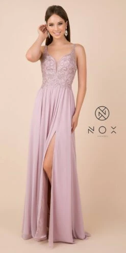 Nox Anabel Y299 A-Line Long Dress With Slit Beaded Bodice(A Line Long Formal Dress With Slit Beaded Bodice Burgundy) 29 Nox Anabel Y299 A-Line Long Dress With Slit Beaded Bodice(A Line Long Formal Dress With Slit Beaded Bodice Burgundy) -Discount Dress Shops Y299 nox anabel mauve d5972882 a435 4d35 bec1 e9849420ff17
