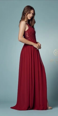 Nox Anabel Y299 A-Line Long Dress With Slit Beaded Bodice(A Line Long Formal Dress With Slit Beaded Bodice Burgundy) 23 Nox Anabel Y299 A-Line Long Dress With Slit Beaded Bodice(A Line Long Formal Dress With Slit Beaded Bodice Burgundy) -Discount Dress Shops Y299 BURGUNDY 74