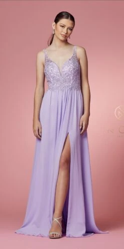 Nox Anabel Y299 A-Line Long Dress With Slit Beaded Bodice(A Line Long Formal Dress With Slit Beaded Bodice Burgundy) 35 Nox Anabel Y299 A-Line Long Dress With Slit Beaded Bodice(A Line Long Formal Dress With Slit Beaded Bodice Burgundy) -Discount Dress Shops Y299 LILAC 24