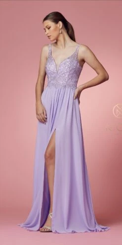 Nox Anabel Y299 A-Line Long Dress With Slit Beaded Bodice(A Line Long Formal Dress With Slit Beaded Bodice Burgundy) 36 Nox Anabel Y299 A-Line Long Dress With Slit Beaded Bodice(A Line Long Formal Dress With Slit Beaded Bodice Burgundy) -Discount Dress Shops Y299 LILAC 42