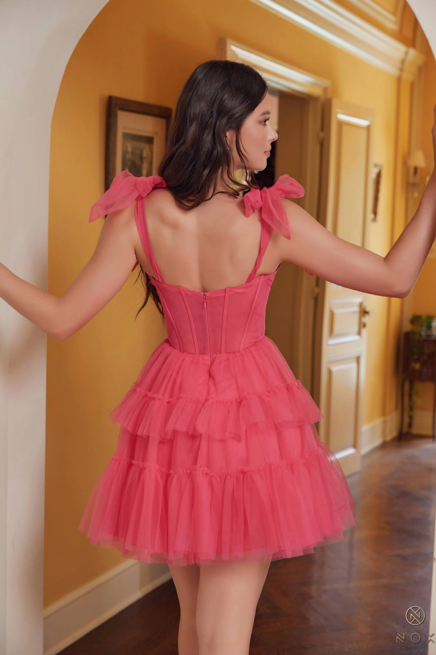 Nox Anabel Y858 Dress Short A-Line Ruffled Tiered Tulle Skirt(Nox Anabel Y858 Dress Short A Line Ruffled Tiered Tulle Skirt) 2 Nox Anabel Y858 Dress Short A-Line Ruffled Tiered Tulle Skirt(Nox Anabel Y858 Dress Short A Line Ruffled Tiered Tulle Skirt) - Image 2