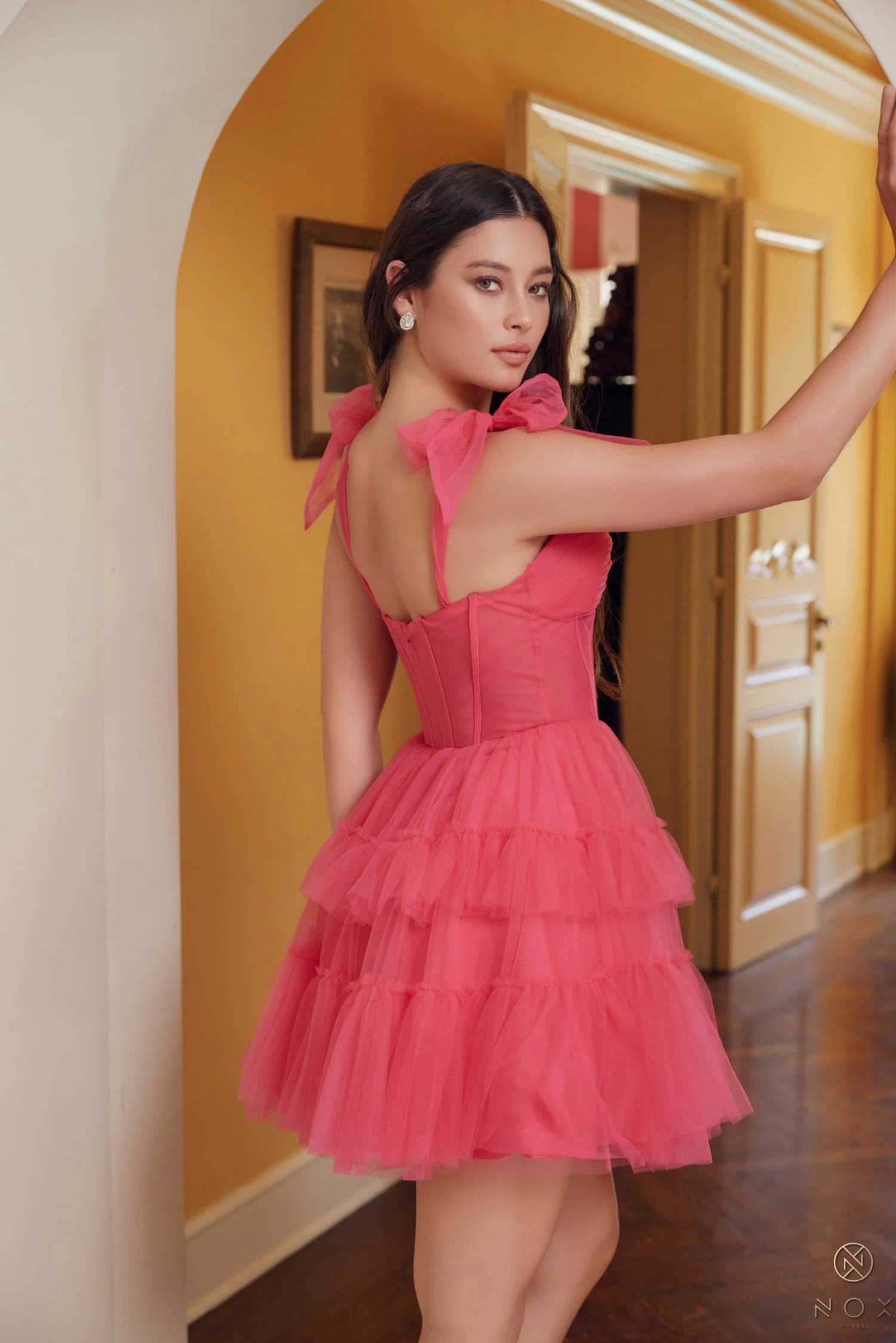 Nox Anabel Y858 Dress Short A-Line Ruffled Tiered Tulle Skirt(Nox Anabel Y858 Dress Short A Line Ruffled Tiered Tulle Skirt) 3 Nox Anabel Y858 Dress Short A-Line Ruffled Tiered Tulle Skirt(Nox Anabel Y858 Dress Short A Line Ruffled Tiered Tulle Skirt) - Image 3