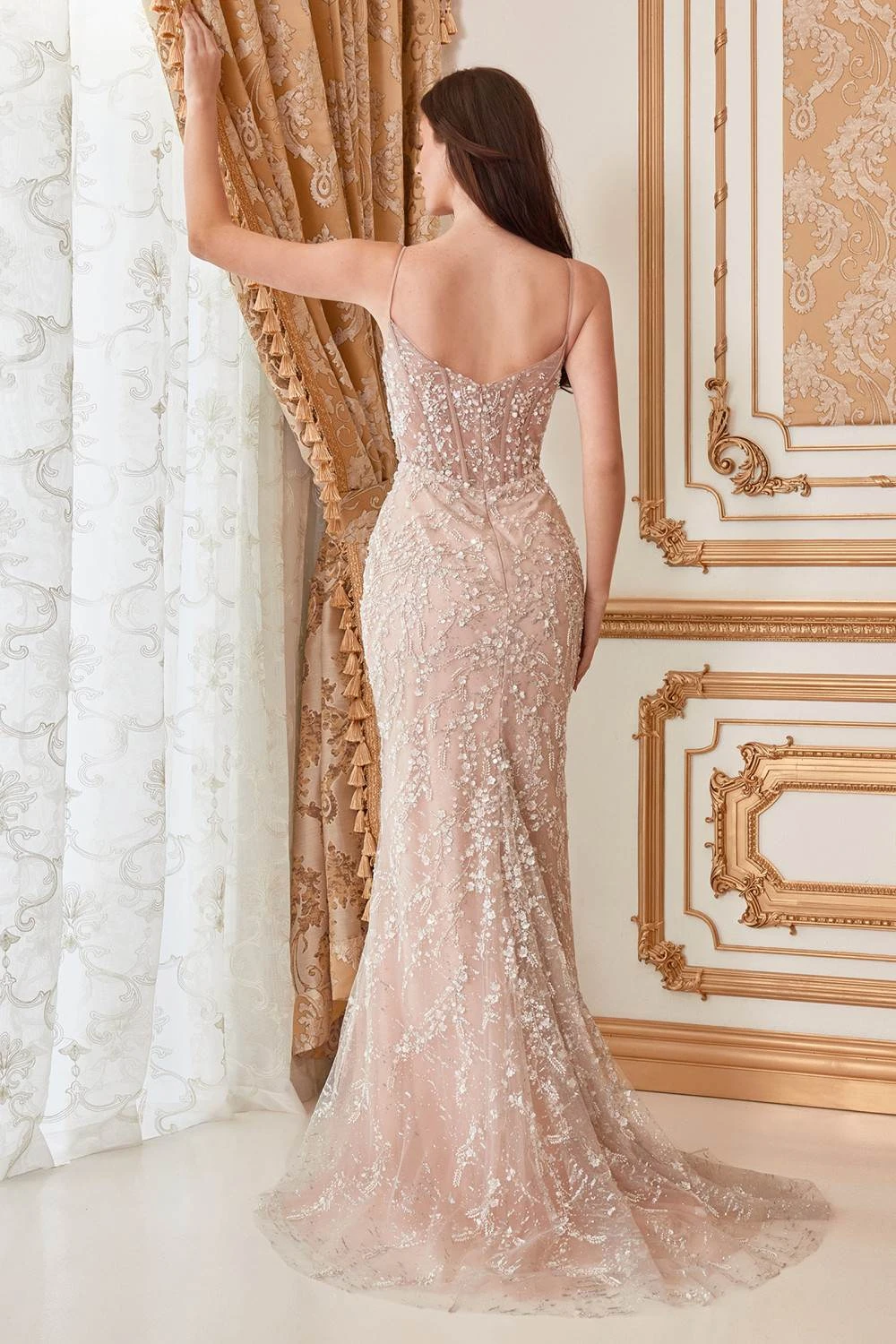 Andrea & Leo A1186 Floor Length Fitted Embellished Nude Gown(Andrea Leo A1186 Floor Length Fitted Embellished Nude Gown) 2 Andrea & Leo A1186 Floor Length Fitted Embellished Nude Gown(Andrea Leo A1186 Floor Length Fitted Embellished Nude Gown) - Image 2