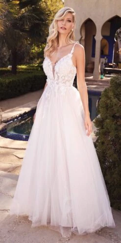 Cinderella Divine CB072W Layered A-Line Tulle Bridal Gown Embroidered Bodice(Cinderella Divine Cb072w Layered A Line Tulle Bridal Gown Embroidered Bodice)