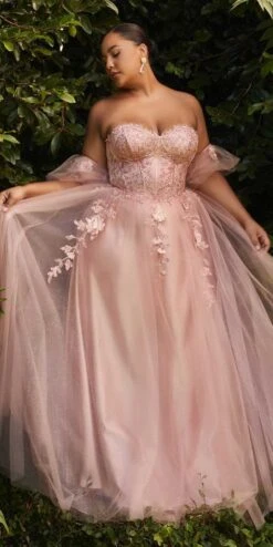 Cinderella Divine CD0191 Strapless Layered Tulle Gown(Cinderella Divine Cd0191 Strapless Layered Tulle Gown) -Discount Dress Shops cd0191c blush