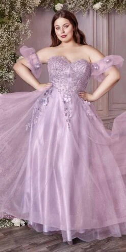 Cinderella Divine CD0191 Strapless Layered Tulle Gown(Cinderella Divine Cd0191 Strapless Layered Tulle Gown) -Discount Dress Shops cd0191c lilac