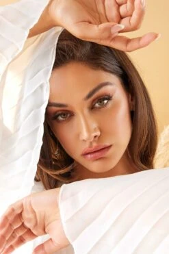 Cinderella Divine CD242W Pleated Chiffon Long Sleeve Gown(Pleated Chiffon Long Sleeve Gown By Cinderella Divine Cd242w) -Discount Dress Shops cd242w 6