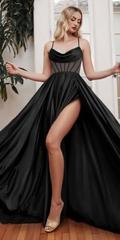 Ladivine CD276 Corset Satin A-Line Gown With Bust Embellishment(Ladivine Cd276 Corset Satin A Line Gown With Bust Embellishment) 11 Ladivine CD276 Corset Satin A-Line Gown With Bust Embellishment(Ladivine Cd276 Corset Satin A Line Gown With Bust Embellishment) -Discount Dress Shops cd276 black