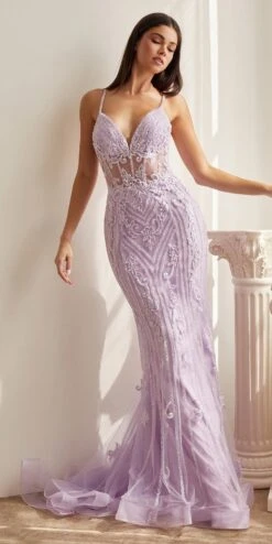 Ladivine CD992 Floor Length Embellished Fitted Mermaid Gown(Ladivine Cd992 Floor Length Embellished Fitted Mermaid Gown)