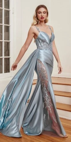 Ladivine CDS417 Floor Length Soft Satin Fitted Gown With Side Sash(Ladivine Cds417 Floor Length Soft Satin Fitted Gown With Side Sash) 12 Ladivine CDS417 Floor Length Soft Satin Fitted Gown With Side Sash(Ladivine Cds417 Floor Length Soft Satin Fitted Gown With Side Sash) -Discount Dress Shops cds417 dustyblue