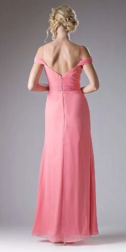 Cinderella Divine CH527 Cold Shoulder Pleated Bodice Long Dress V-Back(Champagne Cold Shoulder Pleated Bodice Long Formal Dress V Back) 7 Cinderella Divine CH527 Cold Shoulder Pleated Bodice Long Dress V-Back(Champagne Cold Shoulder Pleated Bodice Long Formal Dress V Back) -Discount Dress Shops ch527 coral back