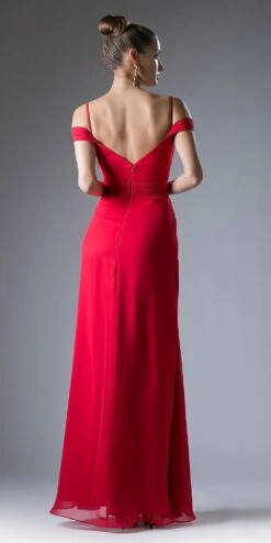 Cinderella Divine CH527 Cold Shoulder Pleated Bodice Long Dress V-Back(Champagne Cold Shoulder Pleated Bodice Long Formal Dress V Back) 9 Cinderella Divine CH527 Cold Shoulder Pleated Bodice Long Dress V-Back(Champagne Cold Shoulder Pleated Bodice Long Formal Dress V Back) -Discount Dress Shops ch527 red back
