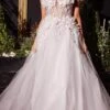 Ladivine CM321W Floor Length Floral Applique A-Line Tulle Bridal Gown(Ladivine Cm321w Floor Length Floral Applique A Line Tulle Bridal Gown)