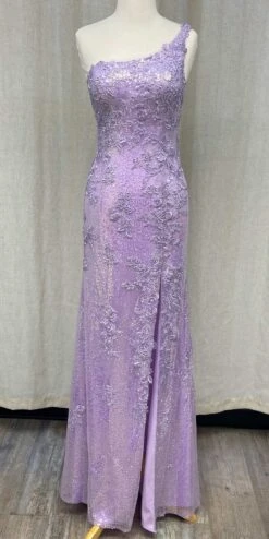 Nox Anabel D1158 Floor Length One Shoulder Strap Sequin Gown(Nox Anabel D1158 Floor Length One Shoulder Strap Sequin Gown) -Discount Dress Shops d1158 lilac