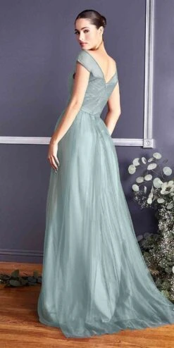 Ladivine ET320 Illusion V-Neck And Back Long Formal Dress Sleeveless(Mauve Illusion V Neck And Back Long Formal Dress Sleeveless) -Discount Dress Shops et320 eucalyptus back