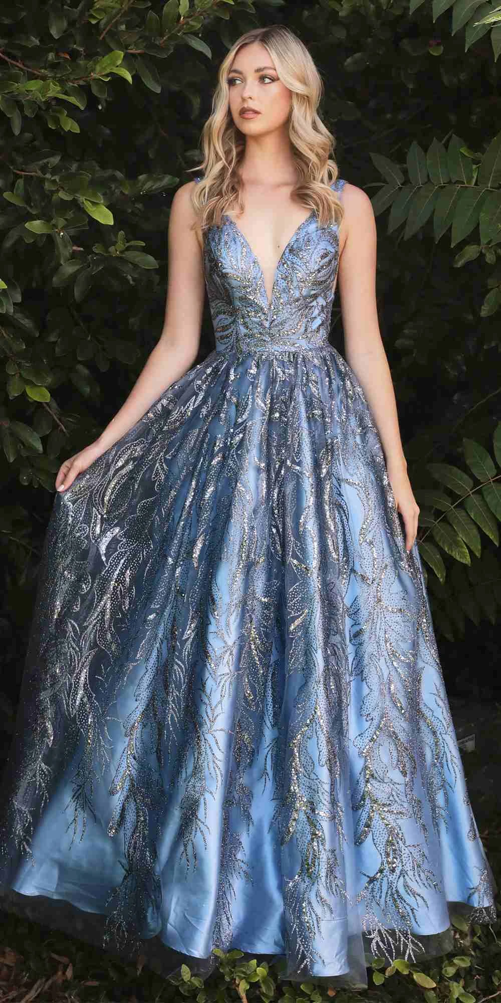 Cinderella Divine J812 Floral Embroidered Glitter A-Line Ball Gown(Floor Length Floral Embroidered Glitter Ball Gold Navy Blue Ball Gown) 1 Cinderella Divine J812 Floral Embroidered Glitter A-Line Ball Gown(Floor Length Floral Embroidered Glitter Ball Gold Navy Blue Ball Gown)