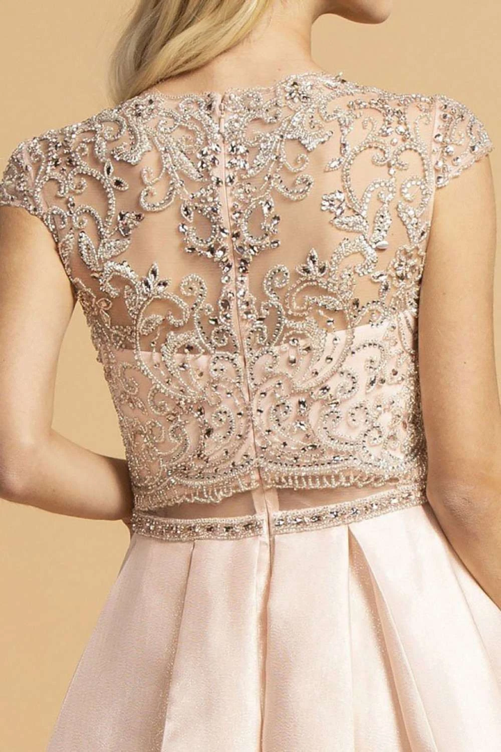 CLEARANCE - Aspeed L2157 Short Sleeved Long A-Line Dress Sheer Midriff (Size Large)(Clearance Aspeed L2157 Short Sleeved Long A Line Dress Sheer Midriff Size Large) 9 CLEARANCE - Aspeed L2157 Short Sleeved Long A-Line Dress Sheer Midriff (Size Large)(Clearance Aspeed L2157 Short Sleeved Long A Line Dress Sheer Midriff Size Large) - Image 9