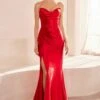 CLEARANCE - Ladivine Amoris T704 Dress Off The Shoulder Fitted Red Gown (Size S)(Clearance Ladivine Amoris T704 Dress Off The Shoulder Fitted Red Gown Size S)