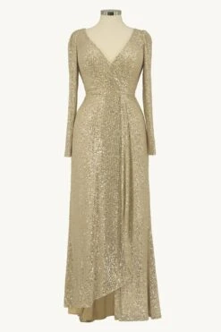 Ladivine Amoris T801 Long Sleeve Sheath Sequin Evening Gown(Ladivine Amoris T801 Long Sleeve Sheath Sequin Evening Gown)