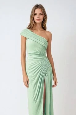 Ladivine Amoris T802 Knee Length One Shoulder Chiffon Dress(Ladivine T802 Knee Length One Shoulder Chiffon Dress)