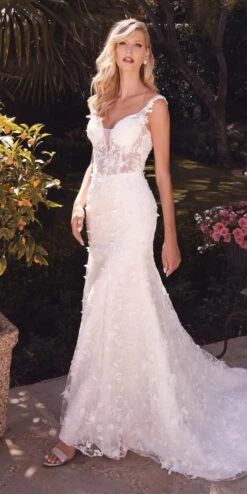 Cinderella Divine TY01 Sheath Wedding Gown Floral Appliques Corset Bodice(Cinderella Divine Ty01 Sheath Wedding Gown Floral Appliques Corset Bodice)