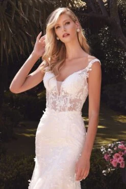 Cinderella Divine TY01 Sheath Wedding Gown Floral Appliques Corset Bodice(Cinderella Divine Ty01 Sheath Wedding Gown Floral Appliques Corset Bodice) -Discount Dress Shops ty01 4 8