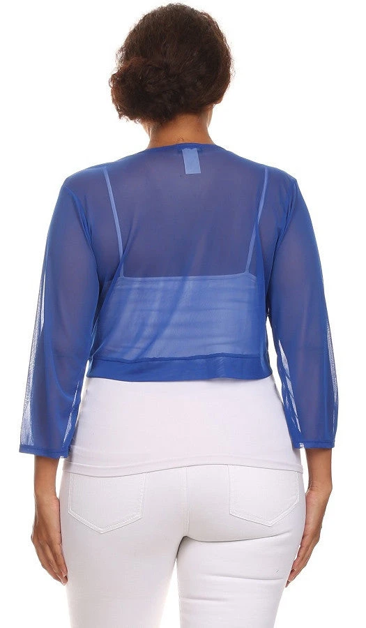 Sheer Chiffon Bolero Jacket 3/4 Length(Royal Blue Sheer Bolero Chiffon 3 4 Length Royal Blue Chiffon Bolero Jacket) 10 Sheer Chiffon Bolero Jacket 3/4 Length(Royal Blue Sheer Bolero Chiffon 3 4 Length Royal Blue Chiffon Bolero Jacket) - Image 10