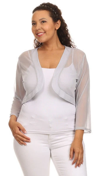 Sheer Chiffon Bolero Jacket 3/4 Length(Royal Blue Sheer Bolero Chiffon 3 4 Length Royal Blue Chiffon Bolero Jacket) 3 Sheer Chiffon Bolero Jacket 3/4 Length(Royal Blue Sheer Bolero Chiffon 3 4 Length Royal Blue Chiffon Bolero Jacket) - Image 3