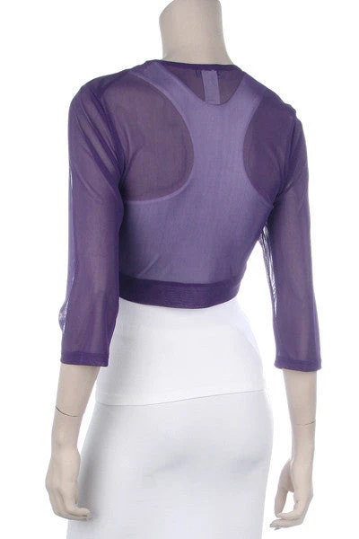 Sheer Chiffon Bolero Jacket 3/4 Length(Royal Blue Sheer Bolero Chiffon 3 4 Length Royal Blue Chiffon Bolero Jacket) 6 Sheer Chiffon Bolero Jacket 3/4 Length(Royal Blue Sheer Bolero Chiffon 3 4 Length Royal Blue Chiffon Bolero Jacket) - Image 6