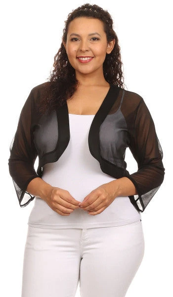 Sheer Chiffon Bolero Jacket 3/4 Length(Royal Blue Sheer Bolero Chiffon 3 4 Length Royal Blue Chiffon Bolero Jacket) 2 Sheer Chiffon Bolero Jacket 3/4 Length(Royal Blue Sheer Bolero Chiffon 3 4 Length Royal Blue Chiffon Bolero Jacket) - Image 2