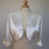 Mid Length Sleeve Ivory Satin Bolero Jacket Shrug(Mid Length Sleeve Ivory Satin Bolero Jacket Shrug)